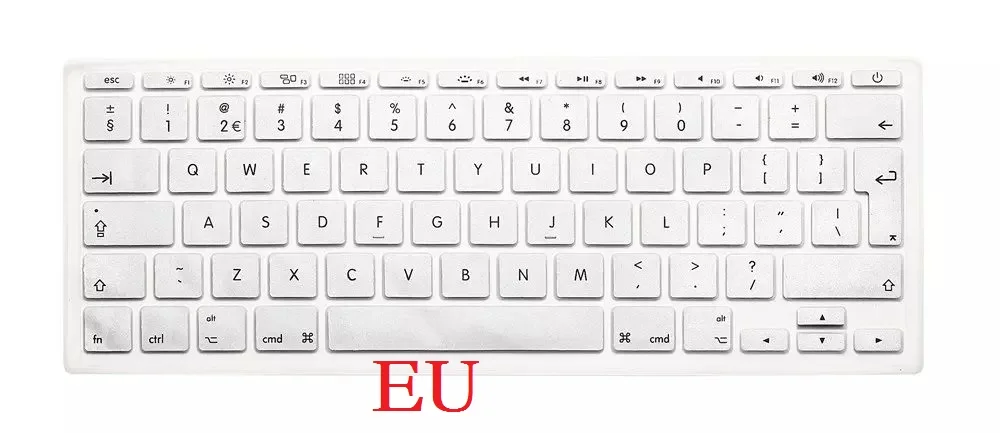 По стандартам ЕС/США силиконовый чехол для ноутбука Macbook Air 11 крышка клавиатуры A1465 английские буквы Водонепроницаемый для Macbook Air 11 чехол для клавиатуры - Цвет: EU White