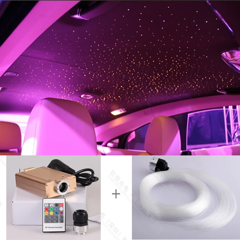 12 В DC Светодиодный светильник на крышу автомобиля с волоконно-оптическим 0,75 1 1,5 мм изменение цвета дистанционное управление