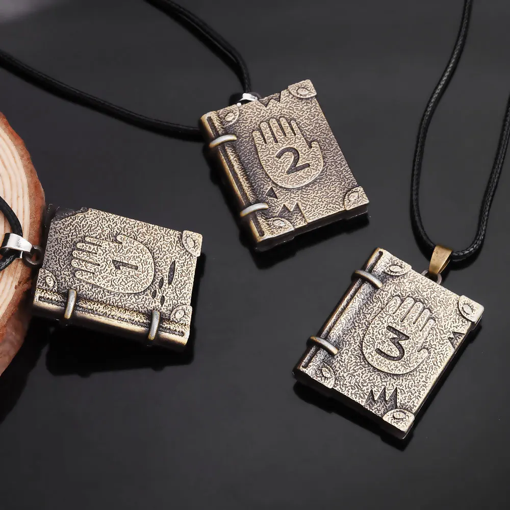 

Gravity Falls Journal 3 Dipper Diepsloot Diary Necklace Book Pendant Necklaces with Rope Chain Children Jewelry Gift
