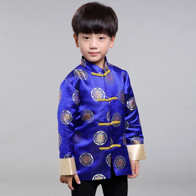 ActhInK/новое пальто для мальчиков Hanfu вечерние костюмы в китайском стиле для мальчиков Детская Новогодняя одежда в китайском стиле традиционное китайское весеннее пальто для мальчиков
