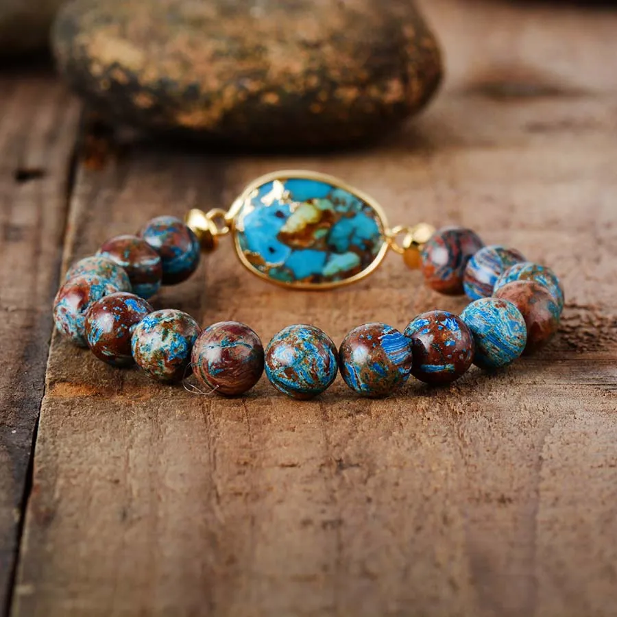 Для мужчин браслет в стиле "панк", 10 мм камень бронзит бусины в тибетском стиле Для женщин эластичные браслеты мала-Йога эластичные браслеты с подвесками Браслеты ювелирные изделия