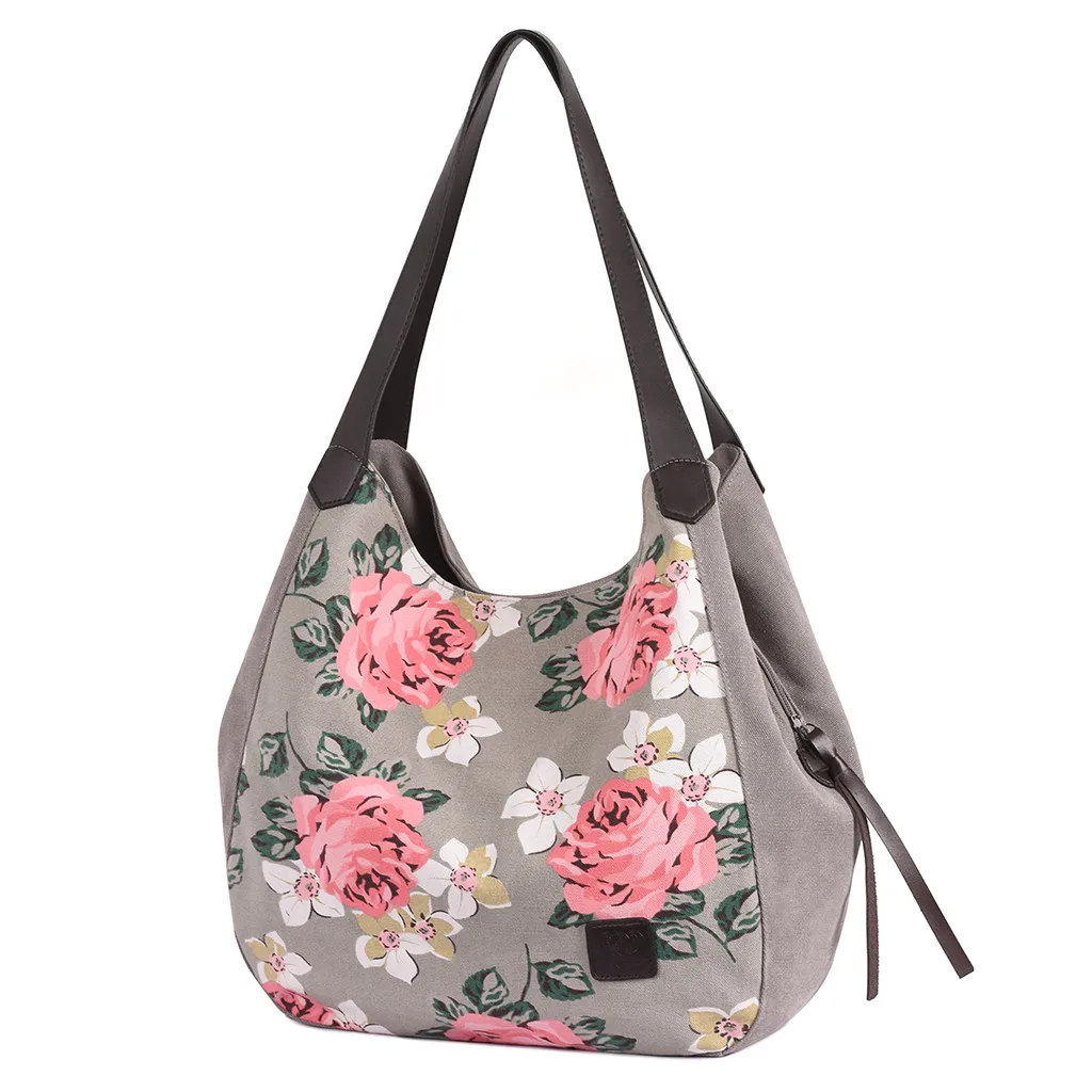 

OCARDIAN Handbag Women New Fashion Flower Large Capacity Canvas Shoulder Shopping Bag Women Luxury Totes Handbags Dropship May8