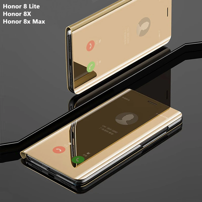 YonLinTan флип умный зеркальный чехол для телефона Huawei honor 8 lite 8X Max кожаный прозрачный