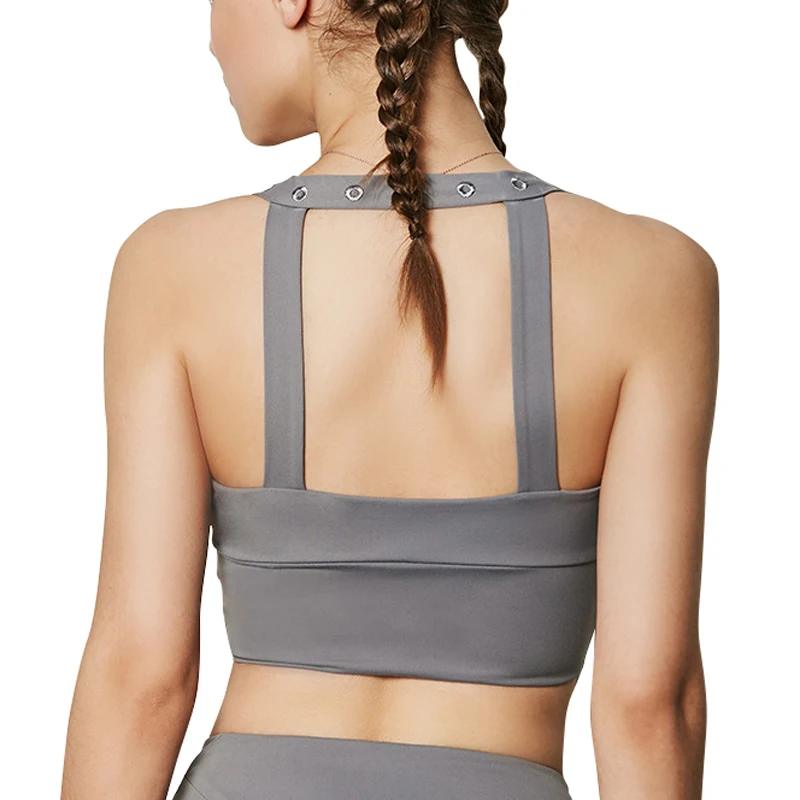 

Womens High Support Strech Wirefree Crossback Push up Padded Soft Dri Fit Yoga Bra
