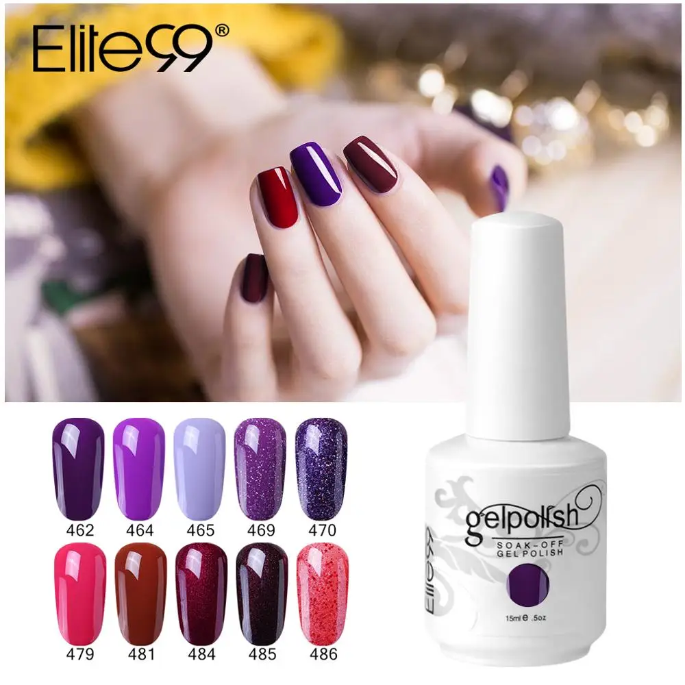 

Elite99 Gel Nail Polish UV 15ml Pure Color Gel Varnish Soak Off Gel Polish Lacquer Nail Art Vernis Semi Permanent Primer Nails