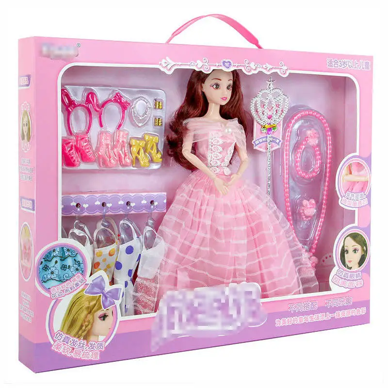 Bonecas Барби, превосходный набор в подарочной коробке, Наряжаться Девочка Кукла одежда, стильное платье вечерние платье для куклы Барби аксессуары для девочек; лучший подарок - Цвет: C Original color box