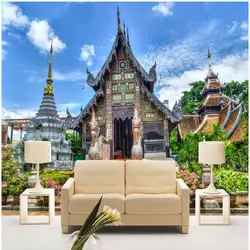 Юго Восточной Азии Таиланд архитектурный ландшафт роспись стены ретро архитектура фото обои росписи