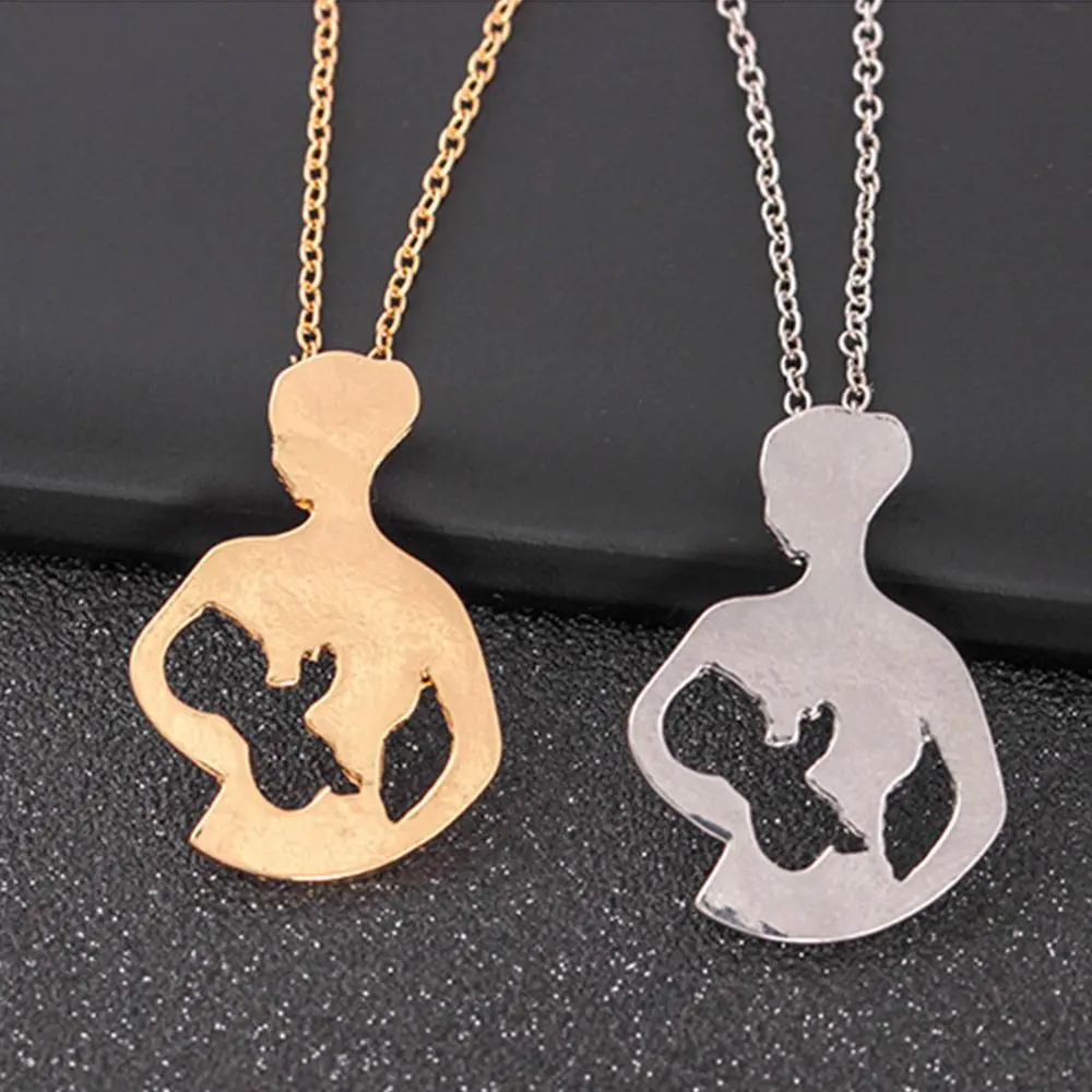 

1PC Baby Mother Necklace Fashion Daughter Son Child Family Love Pendant Necklaces Charming Mother's Day Gift Jewelry