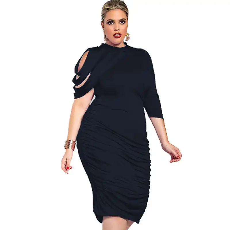 plus size one sleeve dress