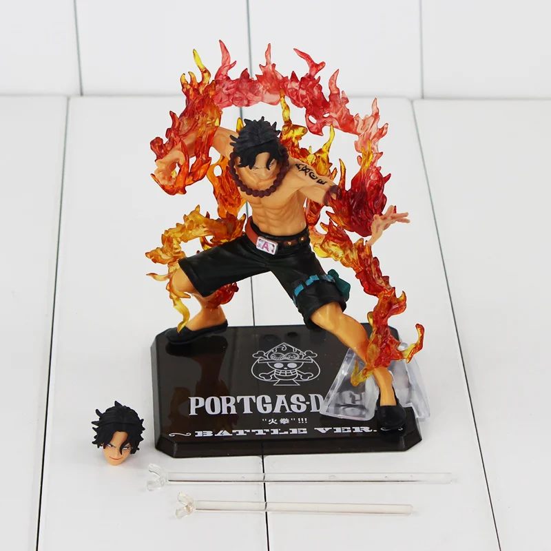 12 см аниме one piece Ace рисунок Portgas D Ace битва Версия модели куклы Entei Fire Ace для коллекции - Цвет: In OPP Bag