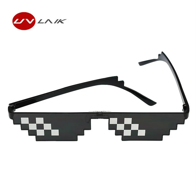 UVLAIK Deal With It Thug Life Glasses 8 bits солнцезащитные очки женские и мужские работают с ним по