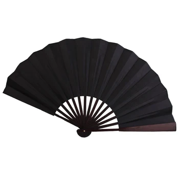 

ALIM Hand Fan Folding Blank Hand Fan Calligraphy Writing Dancing Fan for Men's 33cm - Black