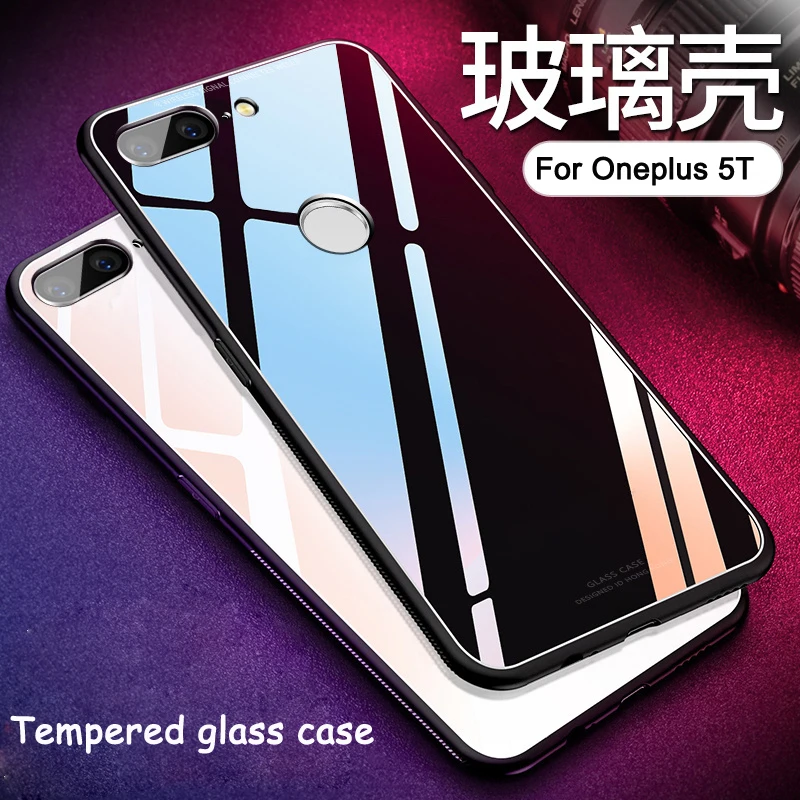 Case For Oneplus 5t A5010 phone cases Tempered Glass back cover Oneplus5t Anti-knock shell | Мобильные телефоны и