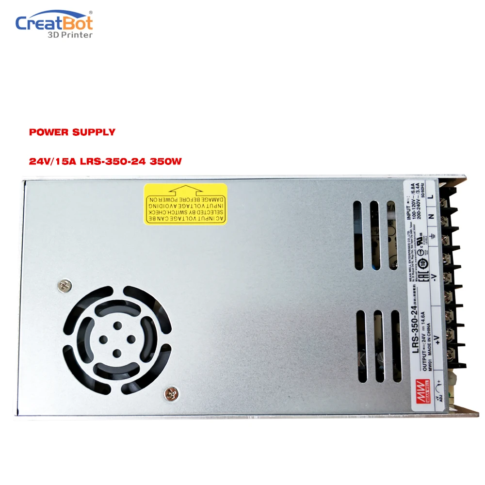 Creatbot جزء امدادات الطاقة ل 3d الطابعة 24 فولت/15a LRS-350-24 المباشر الحالي متنوعه/S-350W عالية الطاقة led 3d طابعة جزء