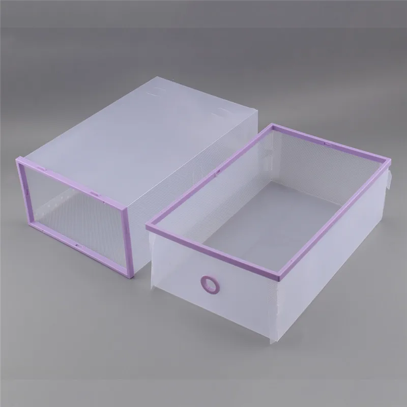 Purple Foldable Plastic Storage Drawer Container Organizer Case