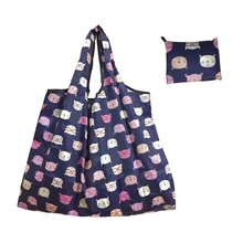 Горячая леди складные перерабатываемые сумки многоразового использования для покупок Мультфильм Сова Цветочные Фрукты овощи сумка Высокое качество полосатый сумки