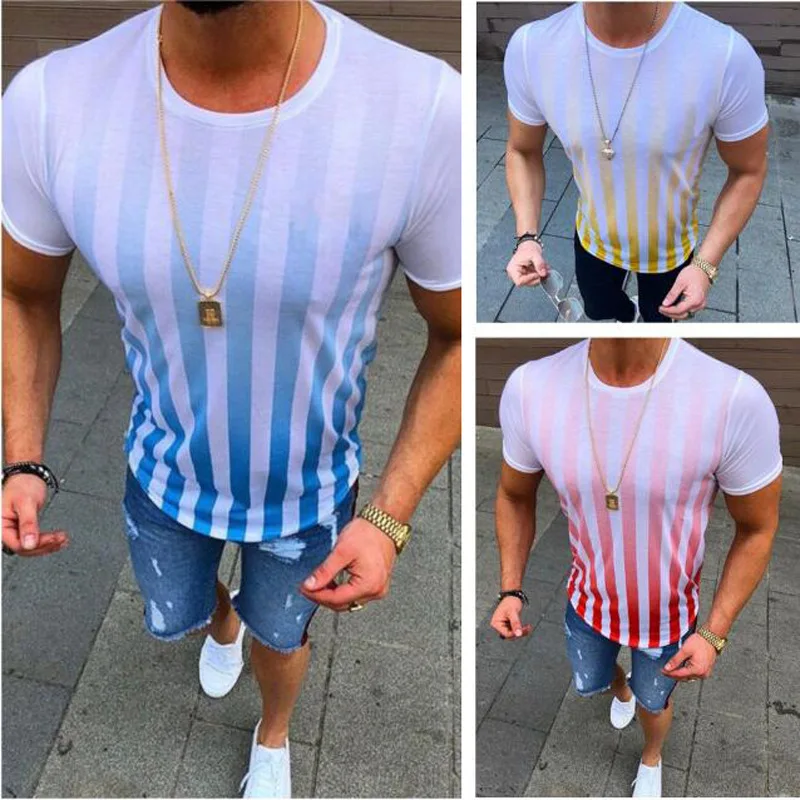 

Red Striped Hip Hop Tshirt For Men Short Sleeve O-neck White Hip Hop Tshirt Men Summer Top 2019 Streetwear Men Fashions XXXL