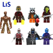 Guardians of the Galaxy Tree Man Ronan Rocket Raccoon Star Lord Drax Action Figure Building Block Toy compatible with legoing