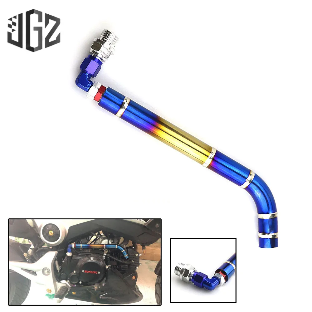 

Motorcycle 90 Degrees Stainless Steel Oil Screw Tube Pipe Bluing Gold Universal For Kawasaki Yamaha Honda Suzuki Modified Parts