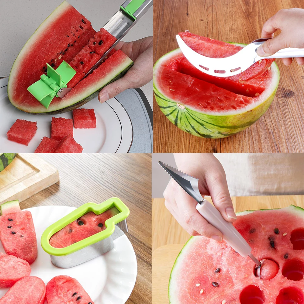

Multifunction Watermelon Cutter Windmill Shape Plastic Slicer for Cutting Stainless Steel Watermelon Modeling Tools Fruit Decor