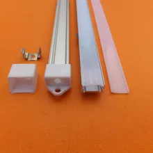 Алюминиевые направляющие для led-полос профиль для светодиодного линейного светильник, плоский алюминиевый канал, алюминиевое снабжение жилья светом, прозрачное молоко белая насадка для рассеивания света