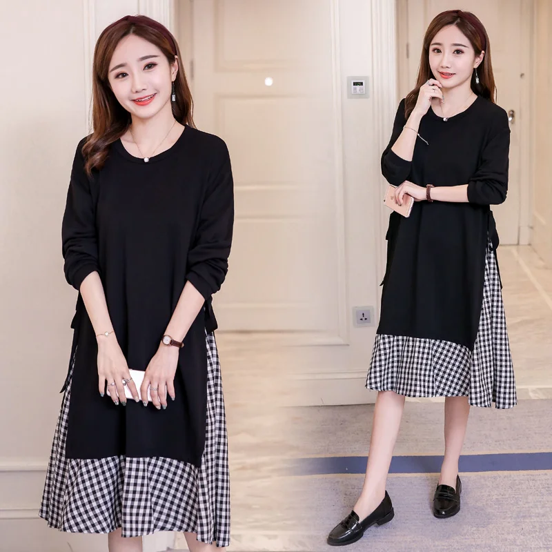 

Maternity Dress Lace Pregnancy Clothes Autumn Spring Maternity Clothing Of Pregnant Women Long Sleeve Dresses Black