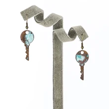 Retro Bronze Bohemian Long Drop Earrings Unique Geometric Key Chain Earrings 2019 for Women Jewelry Gift innopes 2019 bohemian long unique women s earrings dangle earrings jewelry earrings
