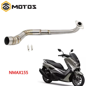 

ZS MOTOS Stainless Steel Slip-On Motorcycle Exhaust Pipe Scooter Front of Exhaust Full System Pipe Case For YAMAHA NMAX 155