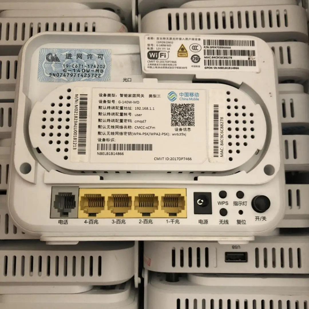 8 шт. ont onu gpon wifi второй рукой noki a G-140W-MD английская прошивка gpon onu G-140W-MD 1GE+ 3FE+ 1Tel+ Wifi+ USB