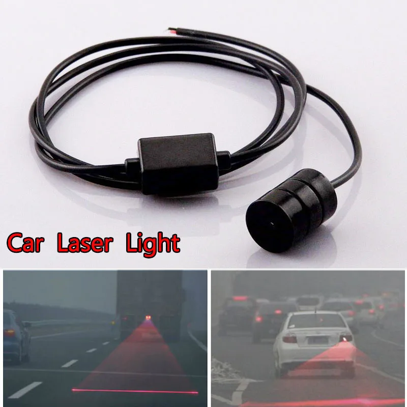 QvvCev 1piece New Car Rear laser Warning fog lamp led Lights Waterproof car styling Laser Light