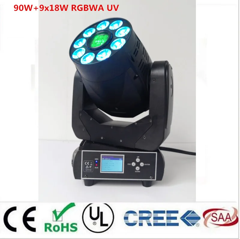 Buy Hot sale 90W LED Spot gobo + 9x18W RGBWA+UV Moving