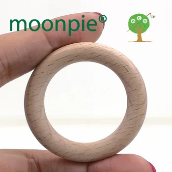 20pcs x 44mm DIY Organic beech Ring round Wood rings teether nursing toy super smooth DIY fitting baby gift WC051