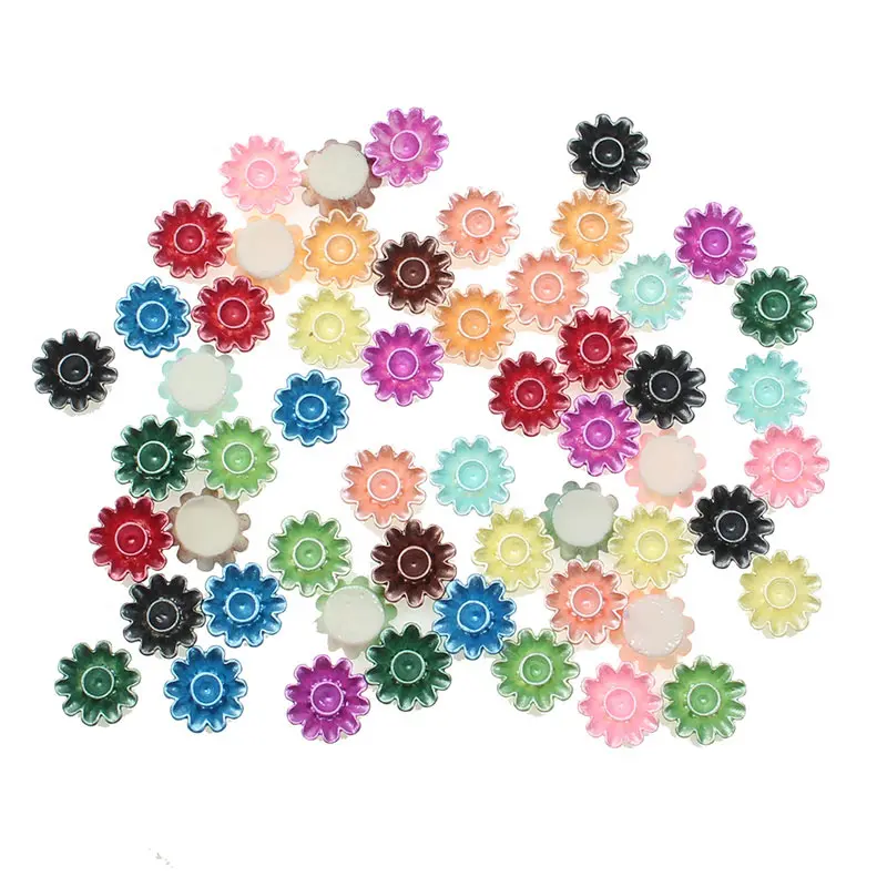 

100pcs Kawaii Resin Flowers Flatback Cabochon Scrapbook Craft Clear Embellishments DiyDecor For Headwear Phone Nail Art Stickers