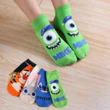 Летние женские носки с тигром и кроликом, милые хлопковые повседневные забавные носки с героями мультфильмов, удобные носки из акрила в японском стиле Харадзюку, Новинка