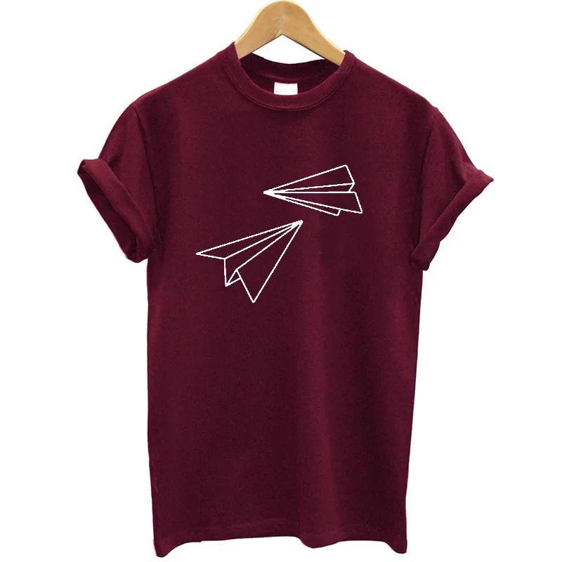 Paper Plane Printed Women Tshirt Cotton Funny Graphic Printed T Shirt for Female Streetwear Casual Lady Tee Shirt Femme Paper Plane Printed Women Tshirt Cotton Funny Graphic Printed T Shirt for Female Streetwear Casual Lady Tee Shirt Femme