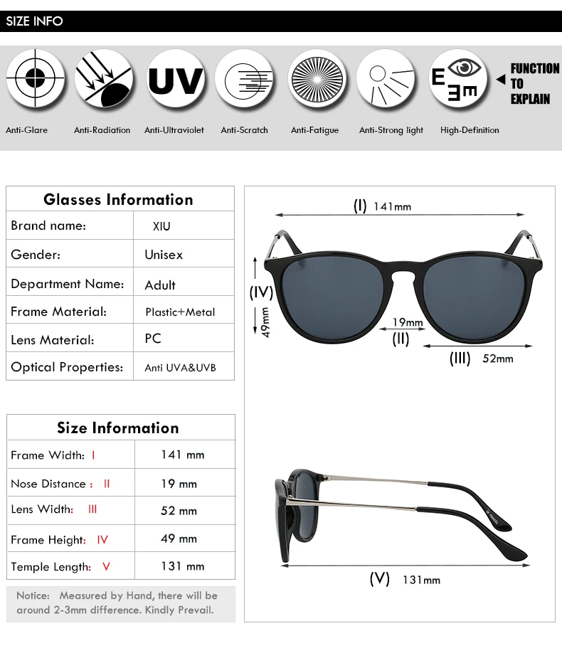 XIU солнцезащитные очки Для мужчин Для женщин Классический круглый Замочная скважина Брендовая Дизайнерская обувь солнцезащитные очки