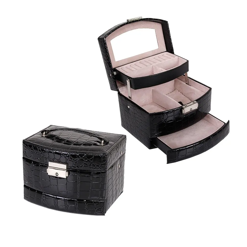 Buy 3 Layers Leather Jewelry Holder Display Box Ring