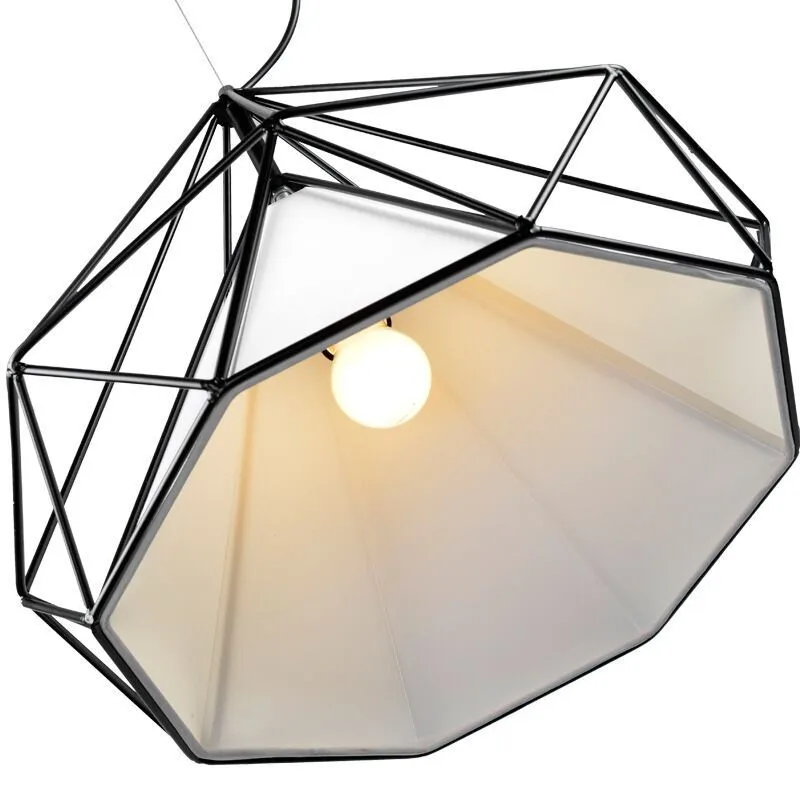 birdcage chandeliers Scandinavian modern minimalist art pyramid iron chandelier creative restaurant lights (3)