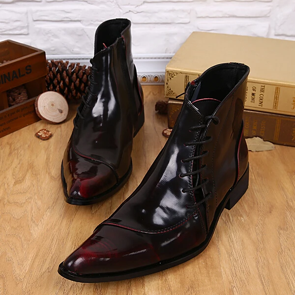 red wine ankle boots