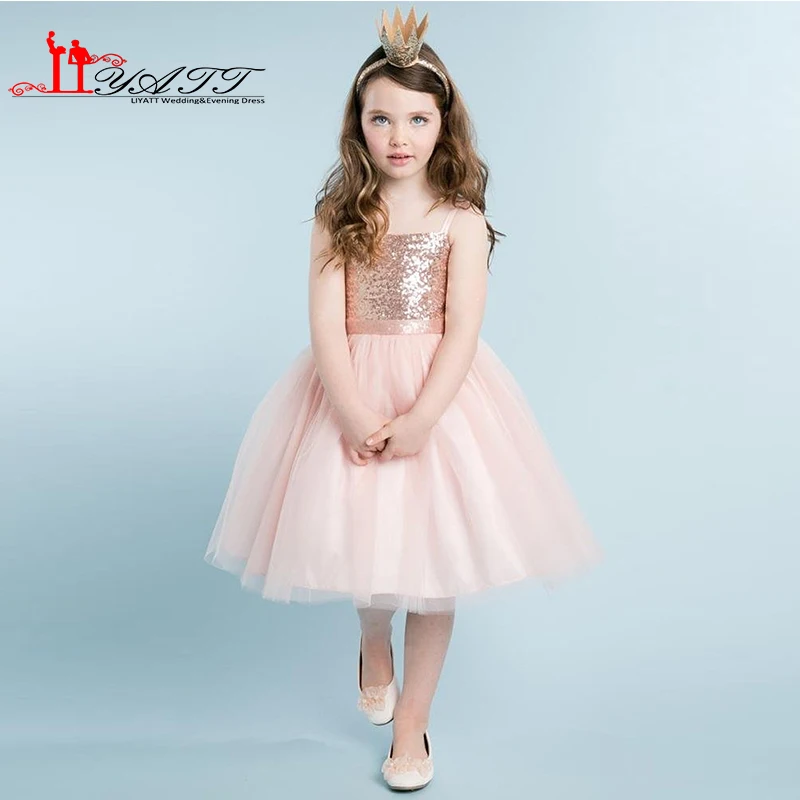 Rose Gold Girls Dresses Rose 2024 Gold Little Girl Dresses