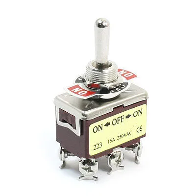 5 x On-Off-On DPDT Toggle Switch 250V AC 15A