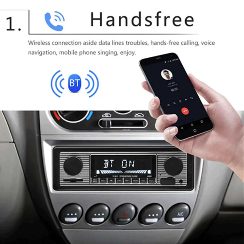 Hands-free Bluetooth Autoradio Car Audio Stereo Radio FM Aux Input Receiver SD USB 12V In-dash 1 din Car MP3 Multimedia Player