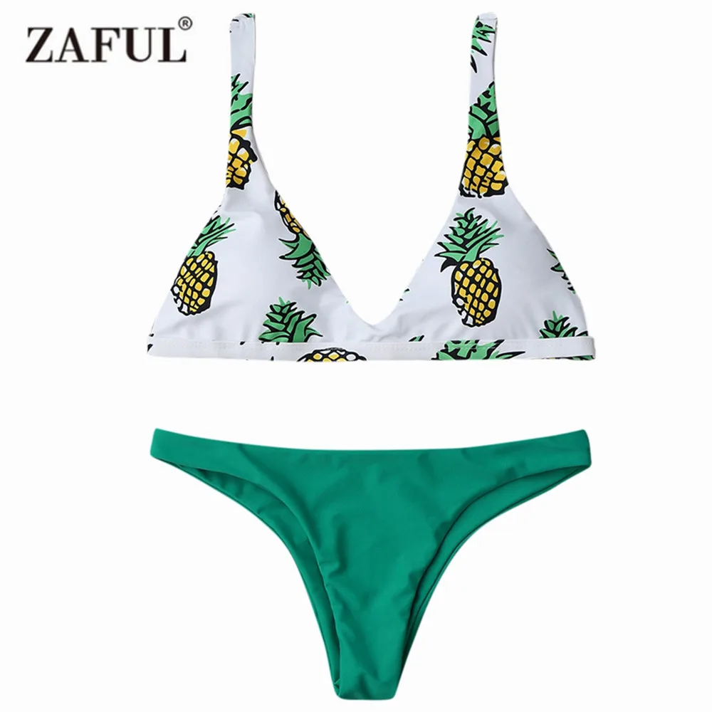 ZAFUL 2019 комплект бикини с рисунком ананаса женский купальник feminino brasileiro conjunto maillot