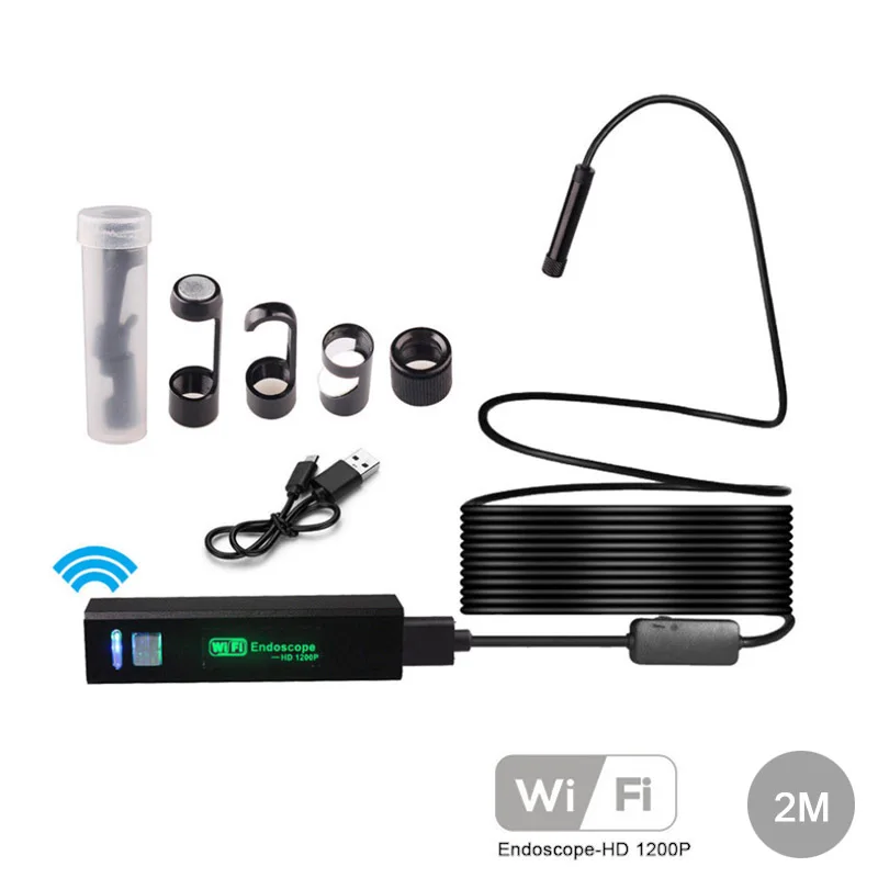 

2M 8LED WiFi Endoscope Borescope 8mm Snake Tube Camera IP68 For Phone Android PC Car diagnostic tools