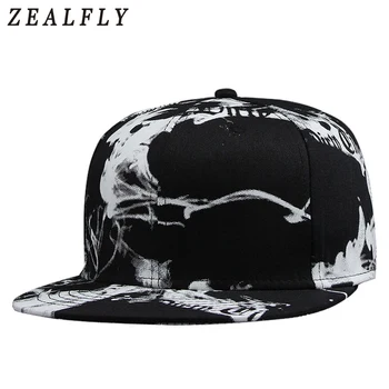 

2018 Casual Cotton Hat Ink painting Snapback Caps For Men Women Adjustable Baseball Cap gorras planas hip hop Brand Hat