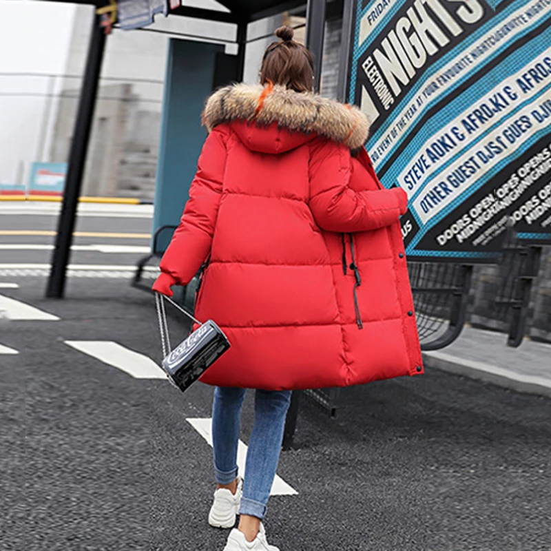 Fur Down Hooded Long Cotton Knee Collar Women Parka Length red Coat Jacket Beige army Quilted black Green gray dYqIx5E