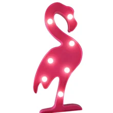 3D Rose Flamingo Pineapple Cactus Night Light Plastic LED Lamp Lights Kids Room Bedroom Bedside Lamp Party Wedding Home Decor