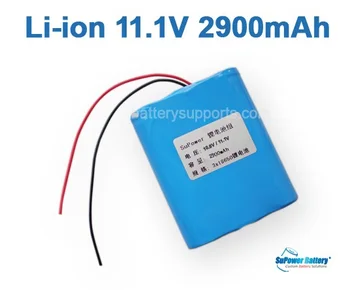 

SuPower 10.8V 11.1V 12V 12.6V 2900mAh Lithium Li-ion Rechargeable Battery Pack Max 2A with built-in protection circuit board PCB