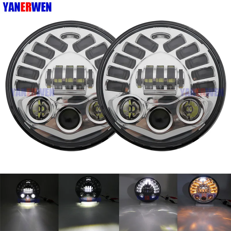 

70W 7 inch LED headlamp round headlight amber signal turn running light for 4x4 offroad Wrangler TJ Hummer Lada Niva 4x4 urban