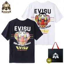 Tide brand Evisu Pure Color Men's Short-Sleeved Tumbler Logo Cotton Spring And Summer Lovers Installed Net Red With Shirt Vest